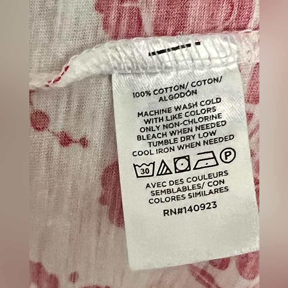 LOFT Red and White Patterned Women's cotton Top - Picture 5 of 5